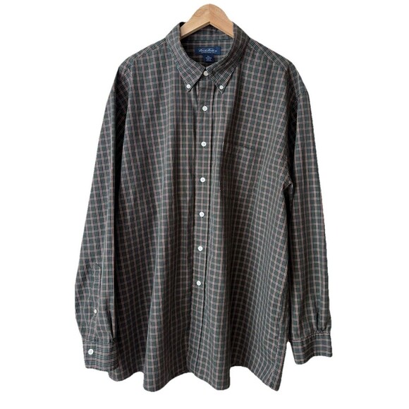 Brooks Brothers Men’s Casual Cotton Button Down Shirt Plaid Army Green Size XXL - Picture 2 of 10